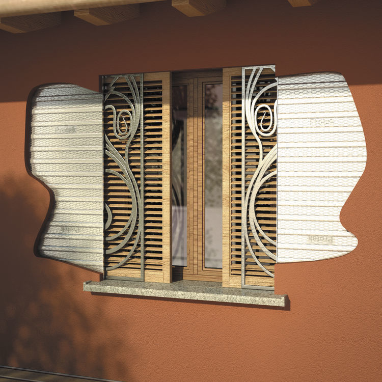 Pocket shutter PROTEK wooden / stainless steel / window