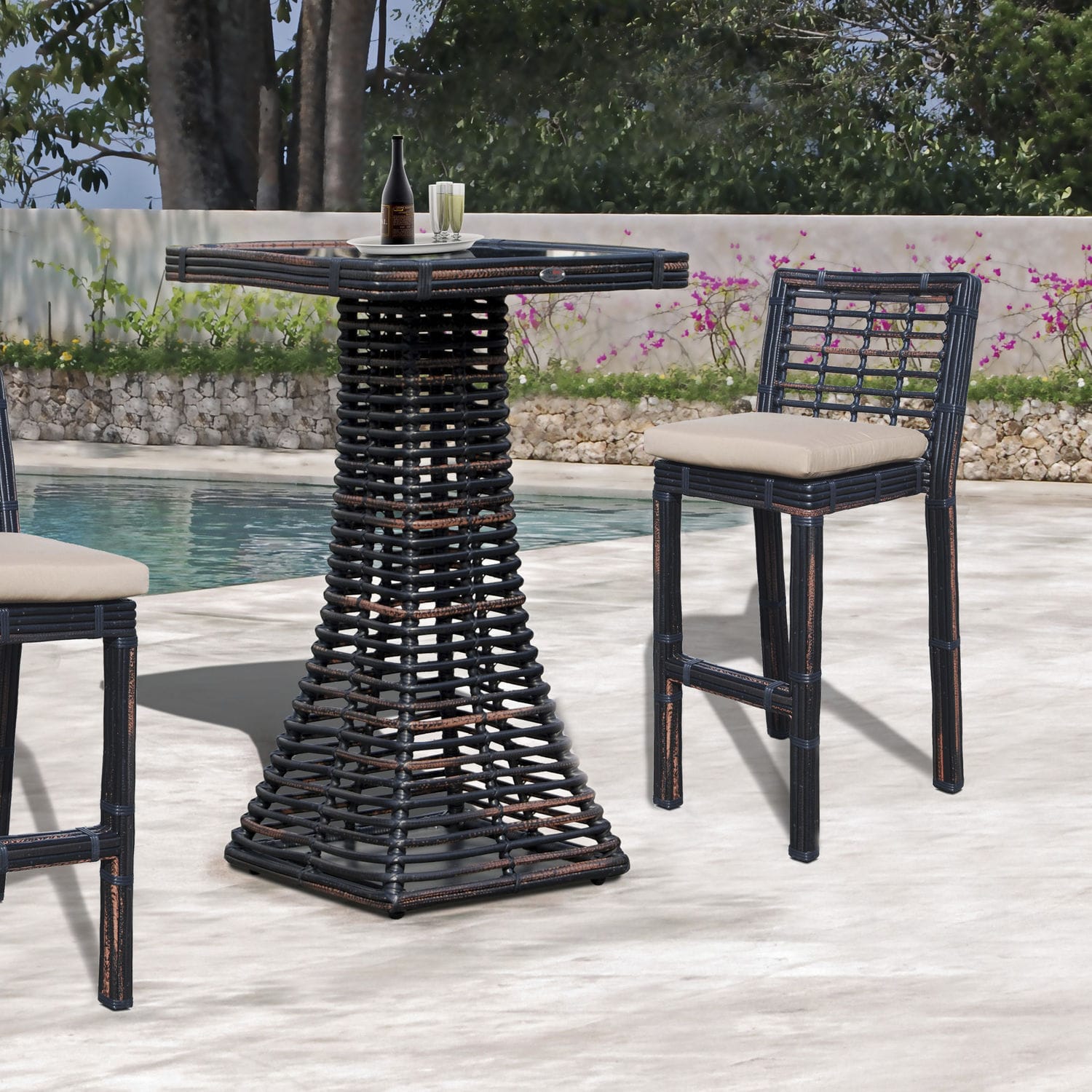 Contemporary high bar table - TOPAZ - SKY LINE DESIGN - wooden / wooden ...