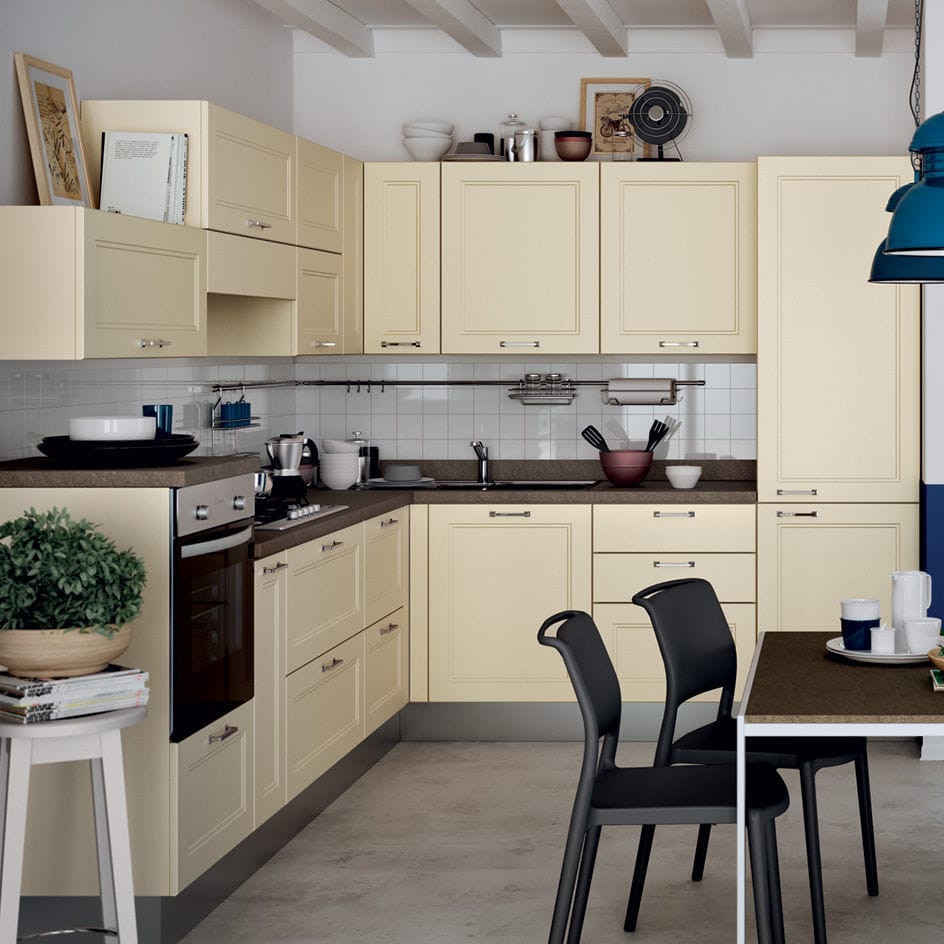 Contemporary Kitchen Colony Scavolini Laminate Wooden L Shaped