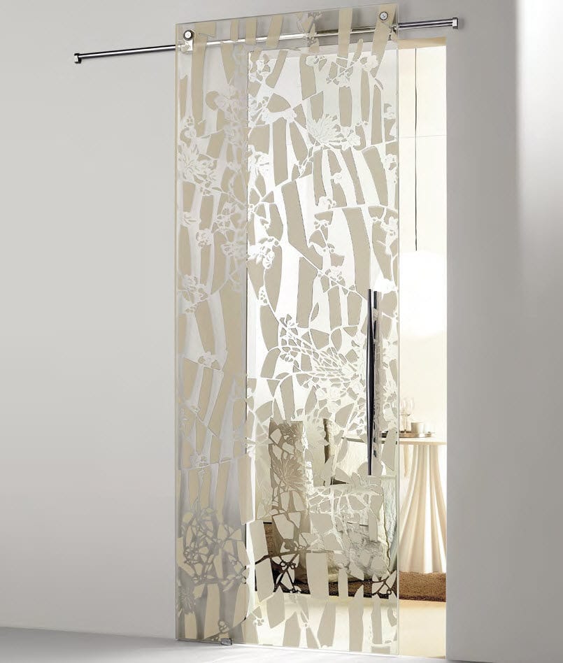 Interior Door Natura Flos Casali Tempered Glass Stainless Steel Sliding Interior Door Natura Flos Casali, Shower Curtain Over Sliding Glass Doors