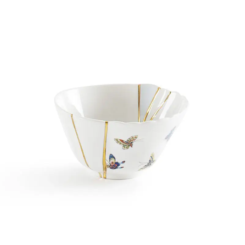1 Seletti Kintsugi Bowl in Porcelain and 24 Carat Gold mod