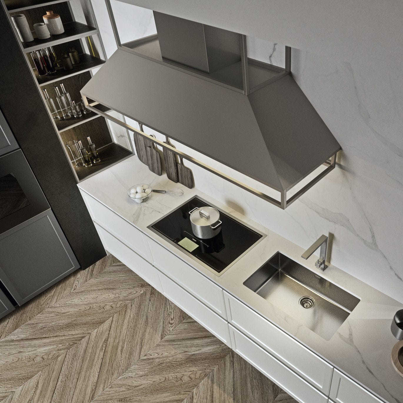 Wallmounted range hood Frame SNAIDERO RINO SPA ducted / with