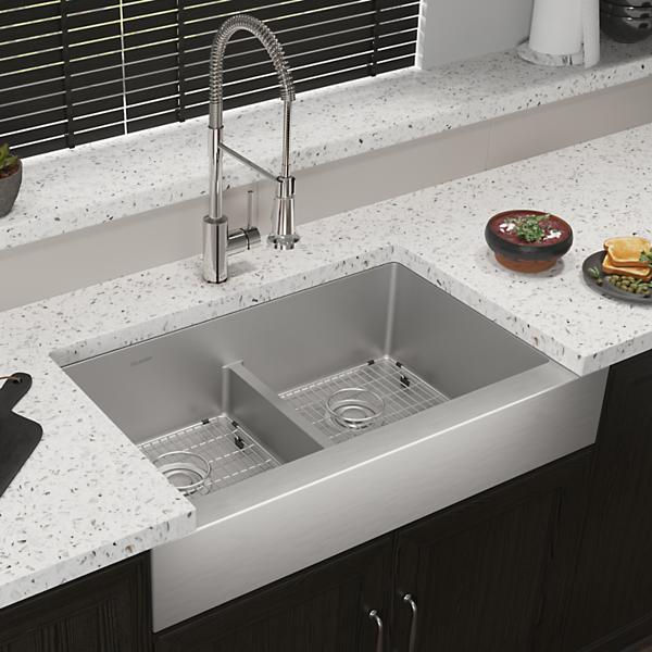 Double kitchen sink - ECTRUFA32179FBC - Elkay - without drainboard ...