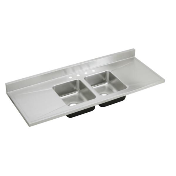 Double kitchen sink D66294 Elkay with drainboard / stainless