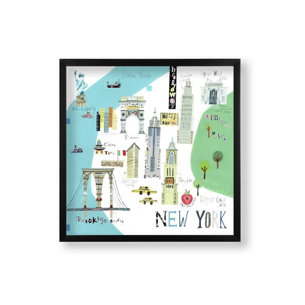 Canvas decorative painting THE BIG APPLE FRAMED PRINT Graham