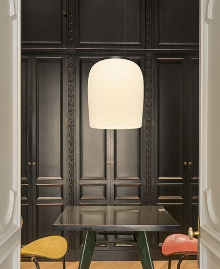 Pendant lamp - Ghost - VIBIA LIGHTING - steel / opalescent glass ...