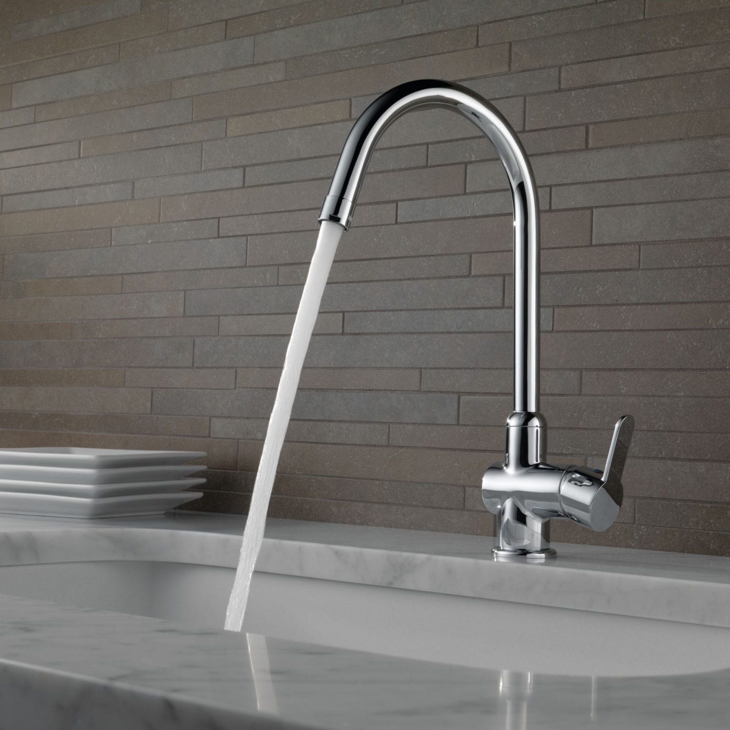 Countertop mixer tap - ELEMETRO : 23001 - Delta - chromed metal ...