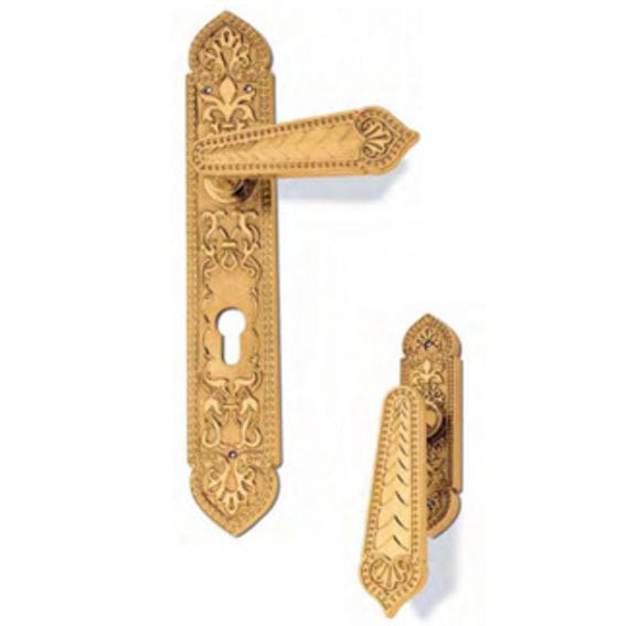 Door handle VICTORIAN STYLE Ewins metal / classic / with lock