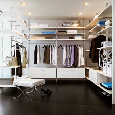 Contemporary walk-in wardrobe - UNO - Ewins - wooden