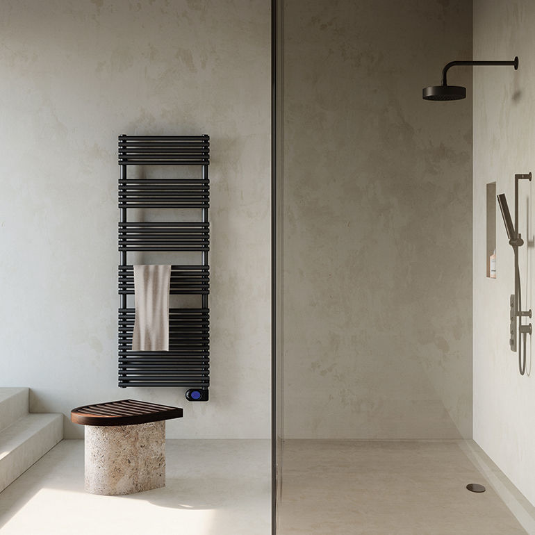 Hot water towel radiator - BATH 25 - TUBES - electric / 0...500 w / 501 ...