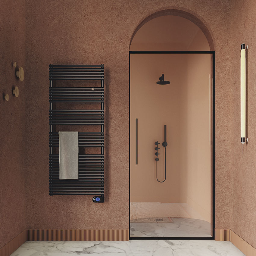 Hot water towel radiator - BATH 25 - TUBES - electric / 0...500 w / 501 ...