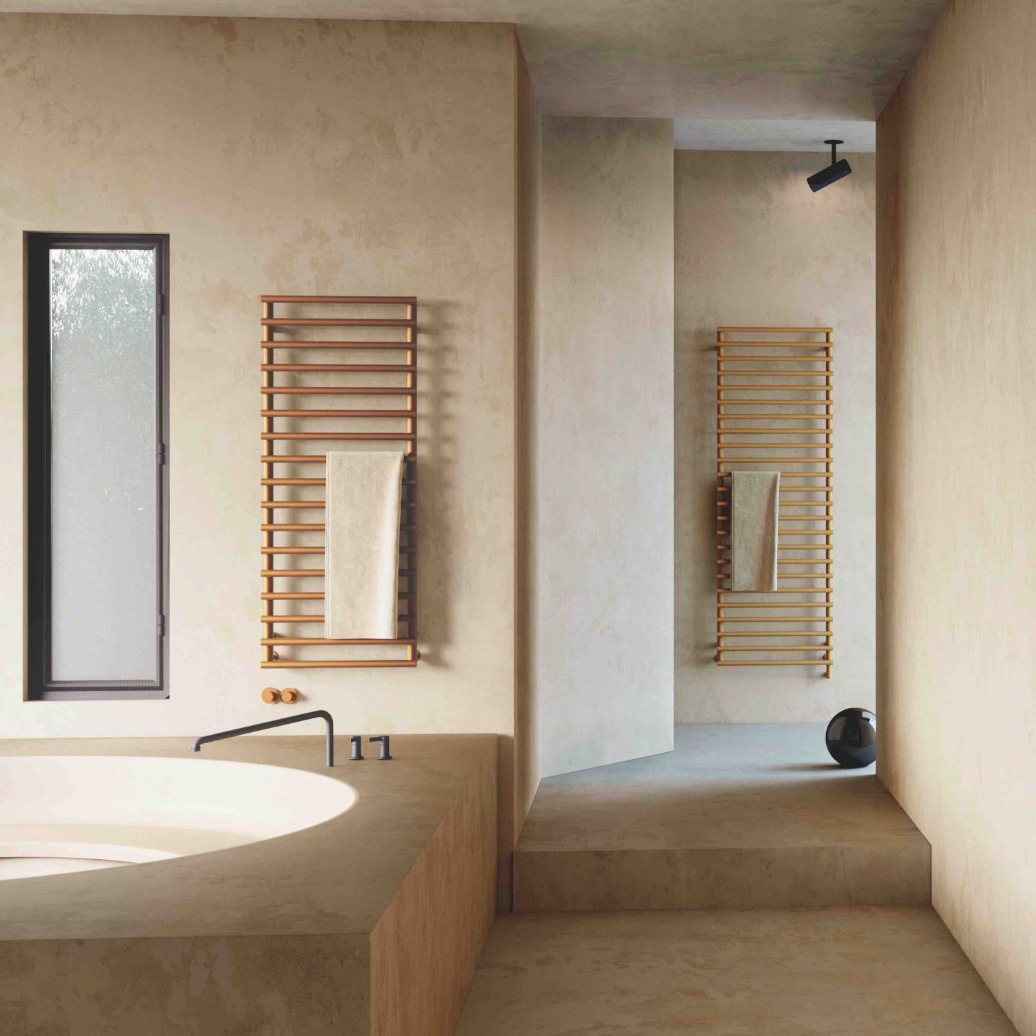 Hot water towel radiator SMART 25 TUBES electric / contemporary