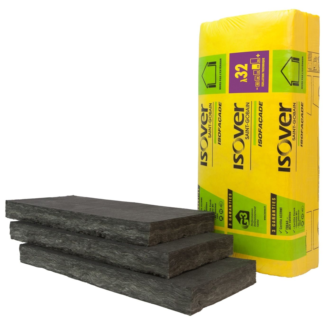 Thermal-acoustic insulation - Isofaçade Noir 32P - ISOVER SAINT-GOBAIN ...