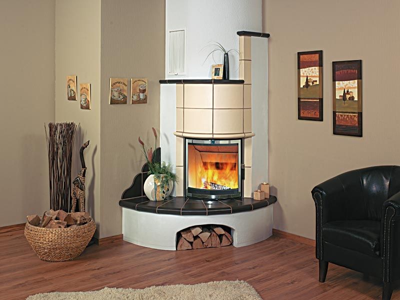 Wood Burning Fireplace Traditional Closed Hearth Corner 3