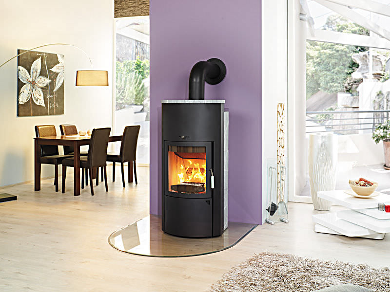 Wood Heating Stove Metal Earthenware Contemporary 29 H Gt