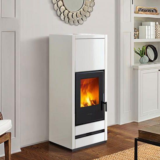 Wood Heating Stove Earthenware Contemporary 5 Kw 10 Kw
