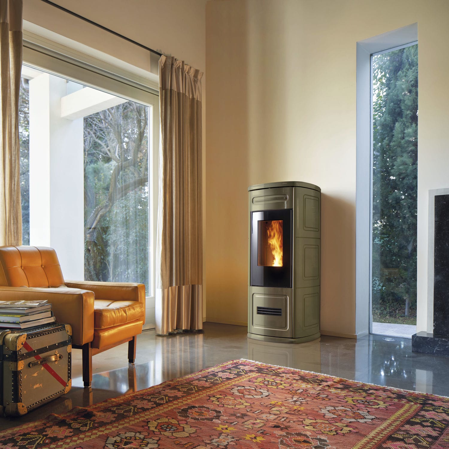 Pellet heating stove - P220 C - Piazzetta - 0 - 5 kW / 5 kW...10 kW ...