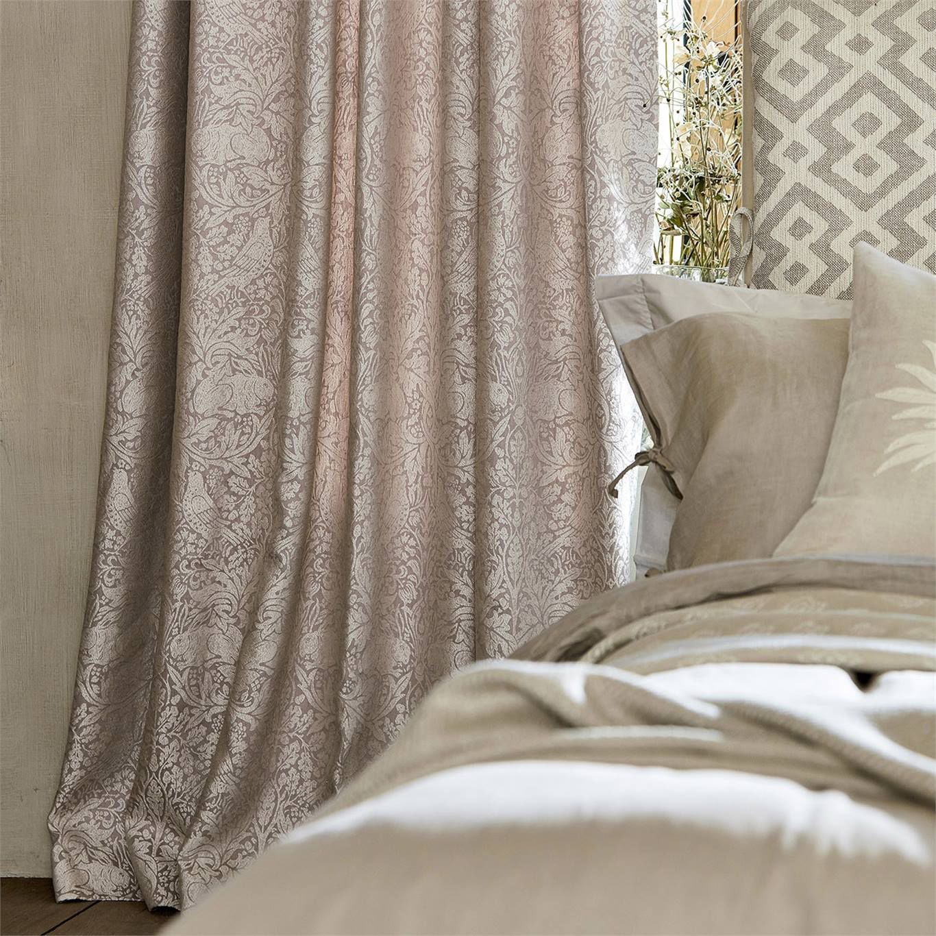 Upholstery Fabric For Curtains Floral Pattern Linen Pure