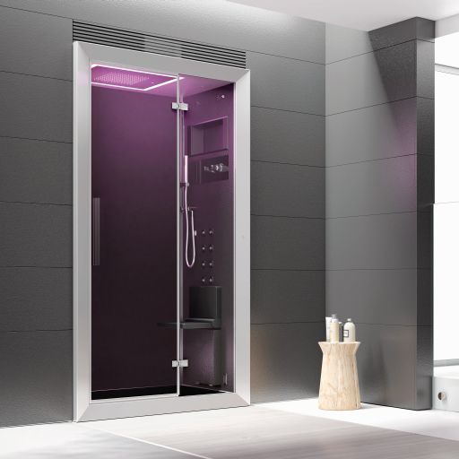 Multifunction shower cubicle FRAME 100 Jacuzzi France steam