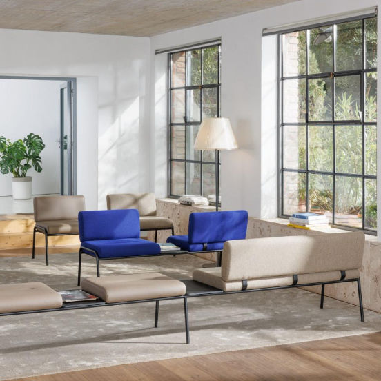 Contemporary bench - CASUAL - Bene GmbH - fabric / with backrest ...