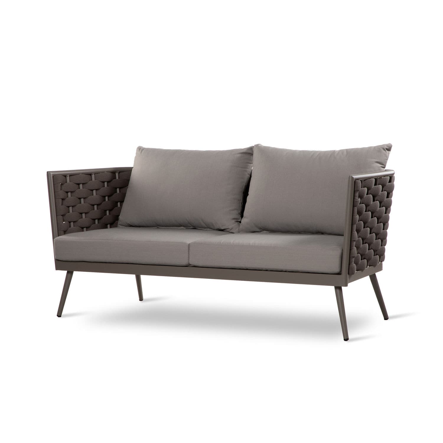 Garden sofa - CAPPUCCIO - DRIGANI SRL - brown / anthracite / Textilene®