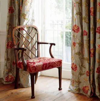 Curtain fabric - SUMMER PALACE : ORIENTAL POPPY - Colefax Curtain fabric - SUMMER PALACE : ORIENTAL POPPY - Colefax