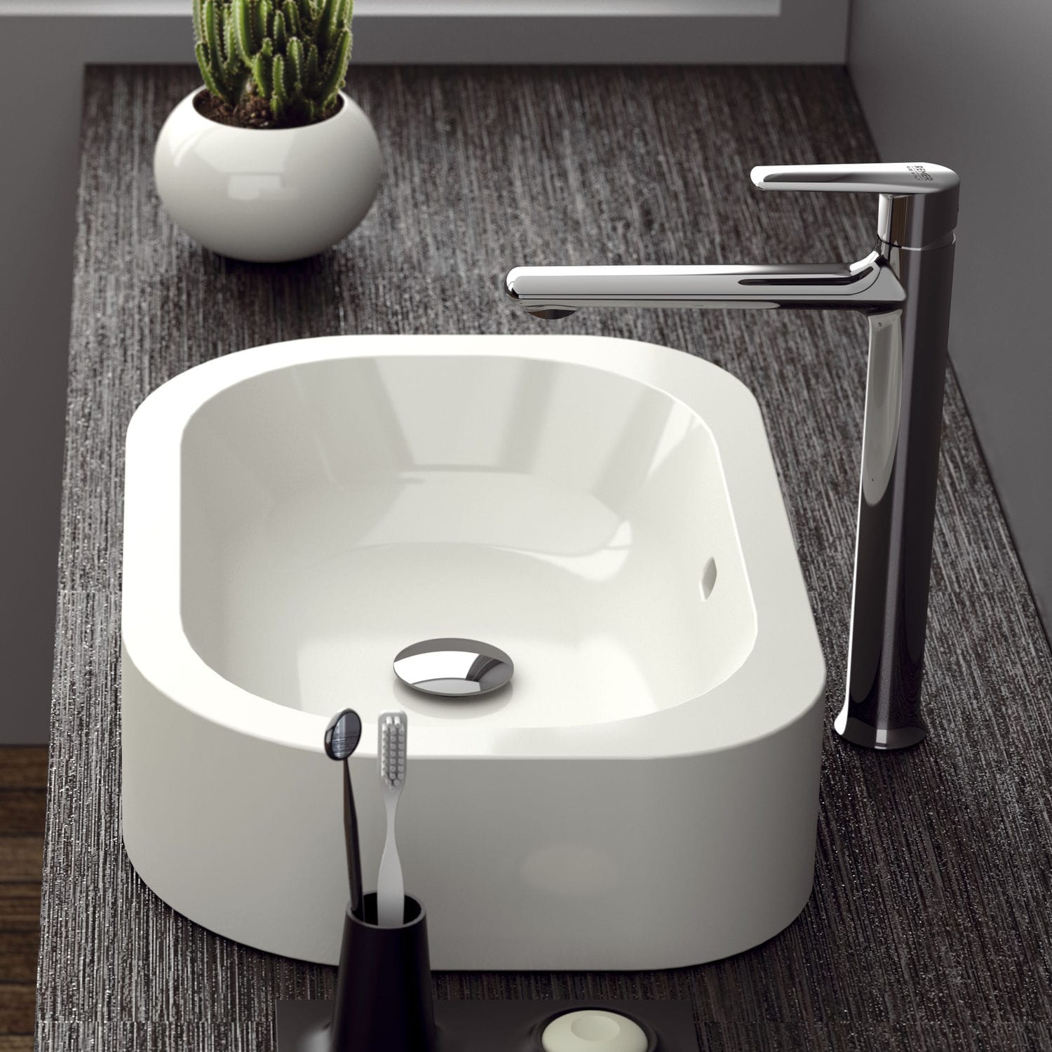 Washbasin mixer tap / chromeplated brass / bathroom / 1hole VANITY