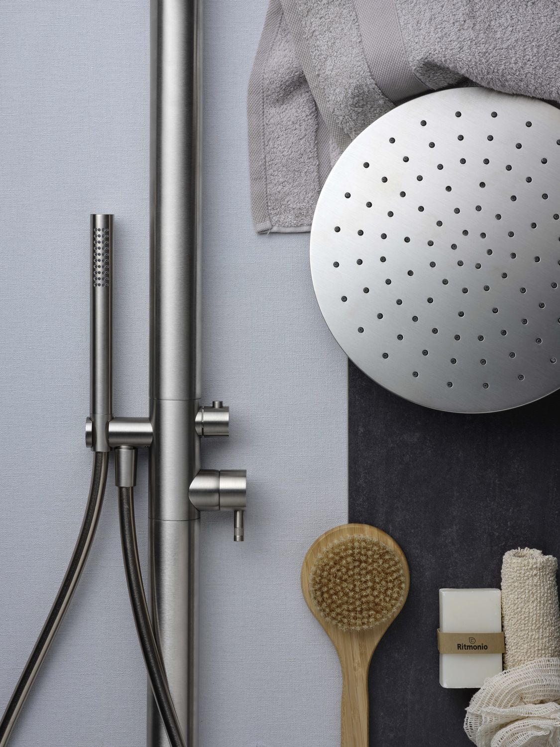 Floormounted shower set E0BA0470INOX Ritmonio Srl contemporary / commercial