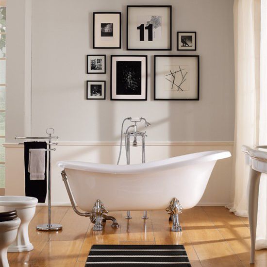 Oval bathtub - 5359 - Scarabeo Ceramiche - with legs / for homes ...