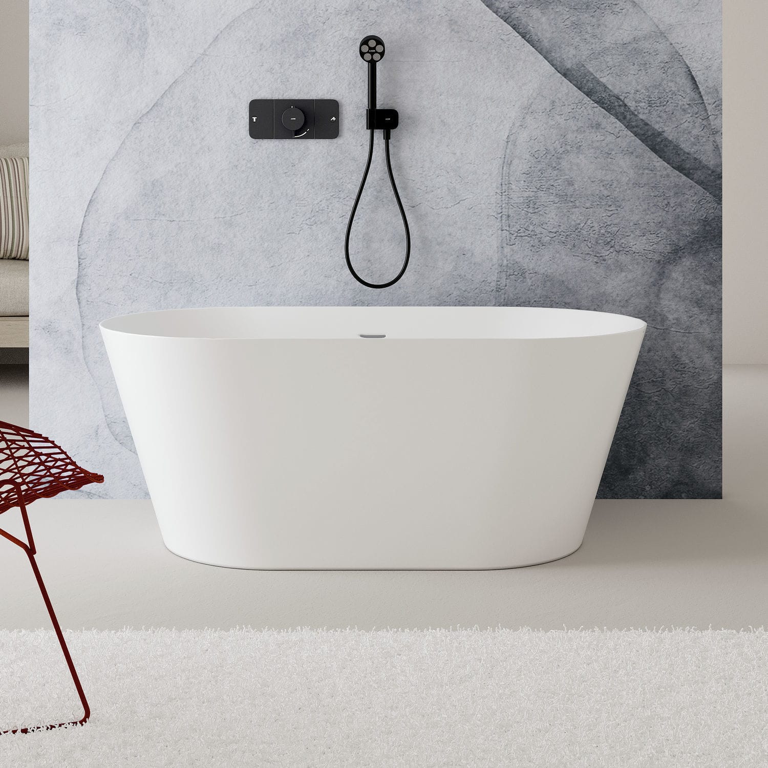 Oval bathtub - GLAM - Scarabeo Ceramiche - free-standing / for homes