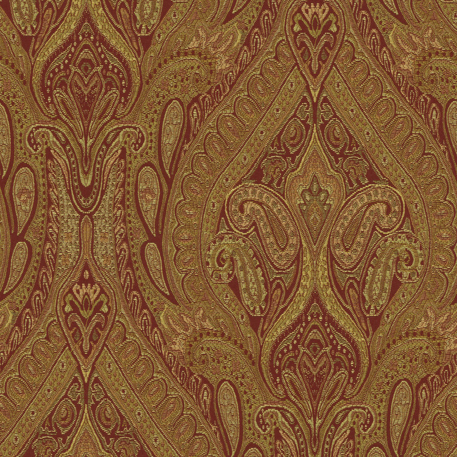 Upholstery Fabric Damask Polyester Karaj Paisley Spice