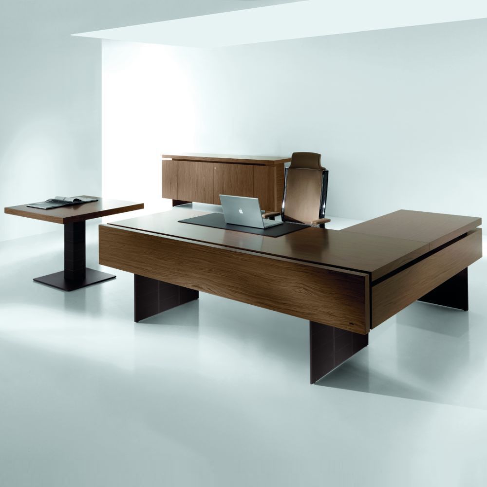 Executive desk - ELEMENT - CARAY - contemporary / walnut / corner