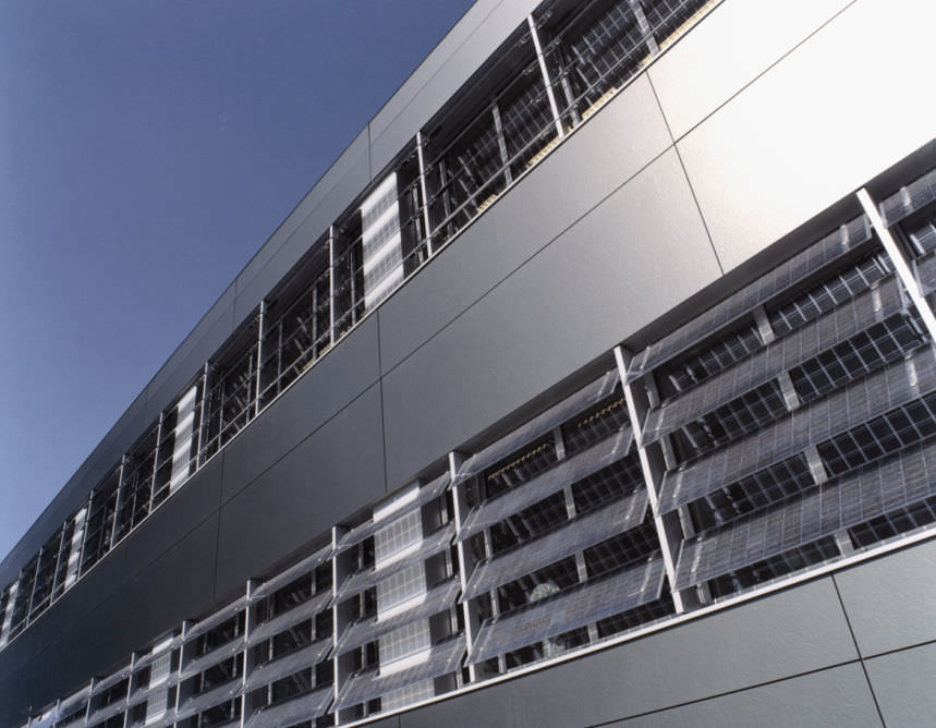 Glass solar shading - SHADOVOLTAIC - COLT - for facade / vertical