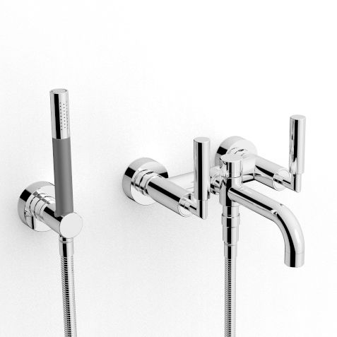 Double-handle bathtub mixer tap - 4702 GVP-070 - ZAZZERI - wall-mounted ...