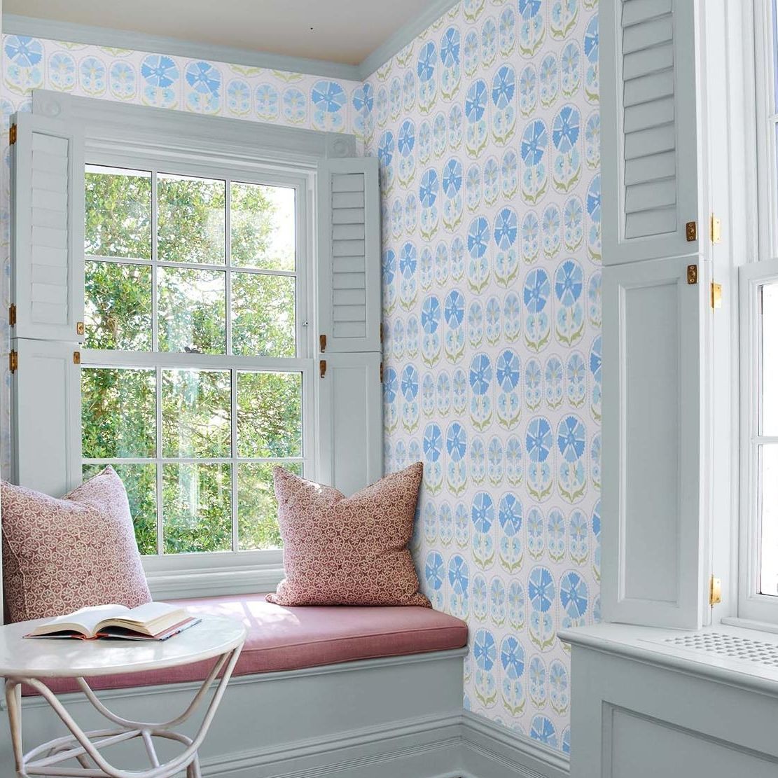 Contemporary wallpaper - ANJUNA - F. SCHUMACHER & CO. - floral / fabric ...