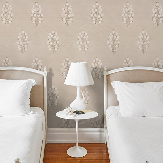 Contemporary wallpaper - JOSEPHA - F. SCHUMACHER & CO. - floral