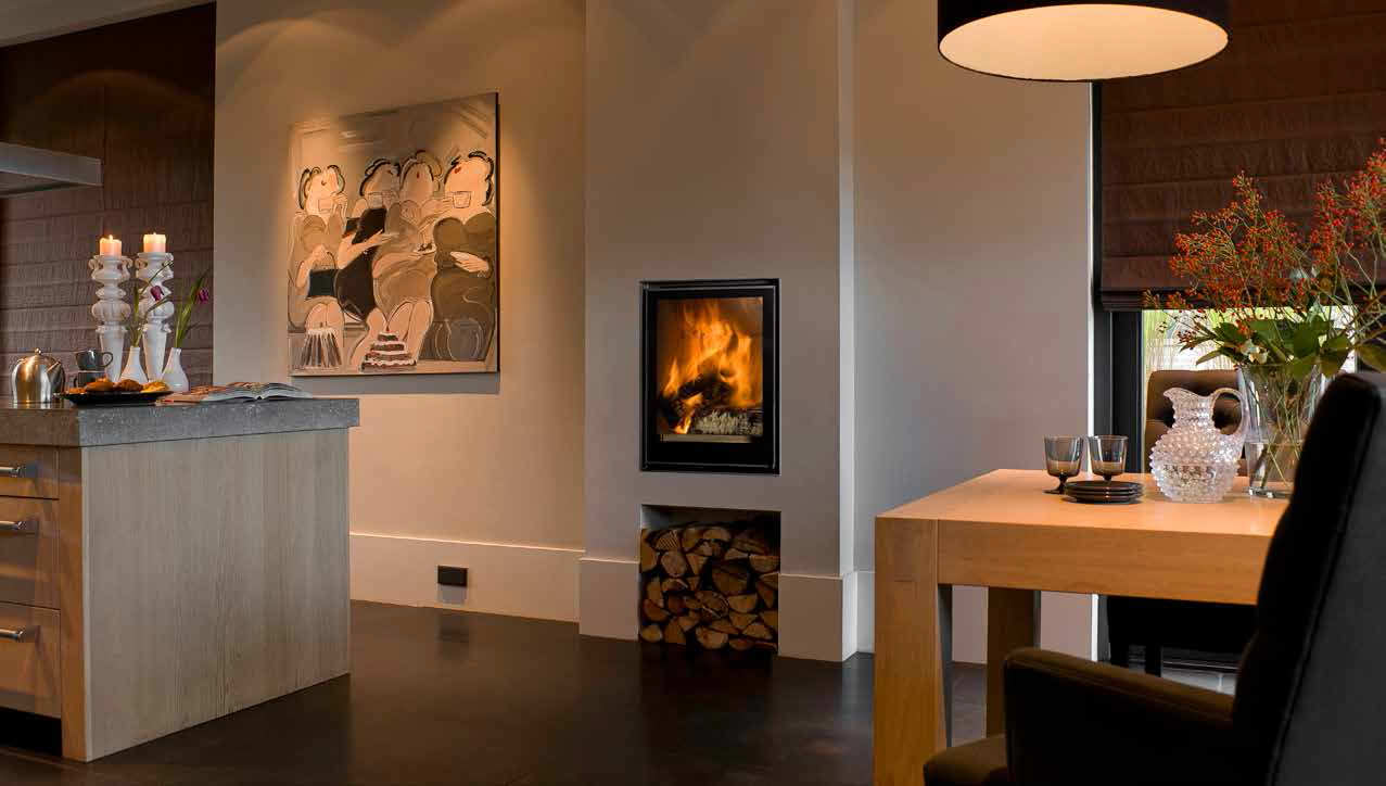 Wood Burning Fireplace Contemporary Closed Hearth Built In