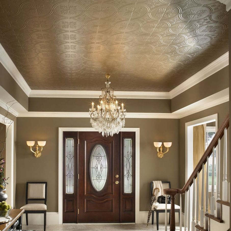 Mineral fiber suspended ceiling - CIRCLES - Armstrong ceilings - USA - tile  / for living rooms / for dining rooms, image size:907x907