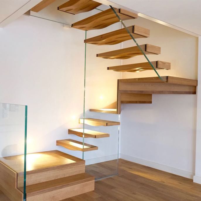 Half-turn staircase - WAVE BLOCK - Siller Stairs - oak step / home ...