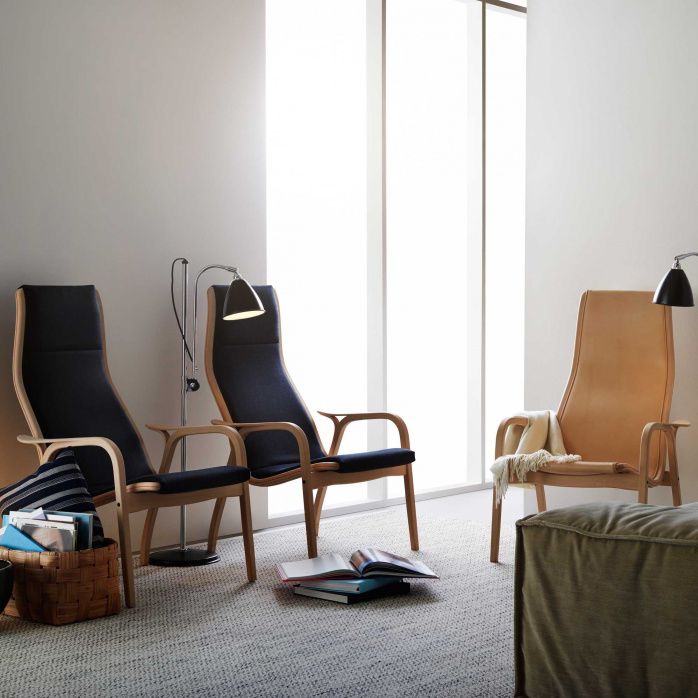 Scandinavian design armchair LAMINO Swedese Möbler fabric