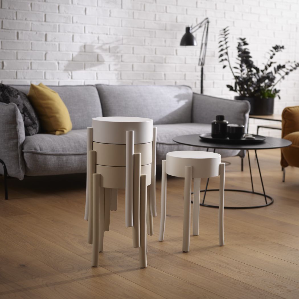 Scandinavian design stool - AVAVICK - Swedese Möbler - beech ...