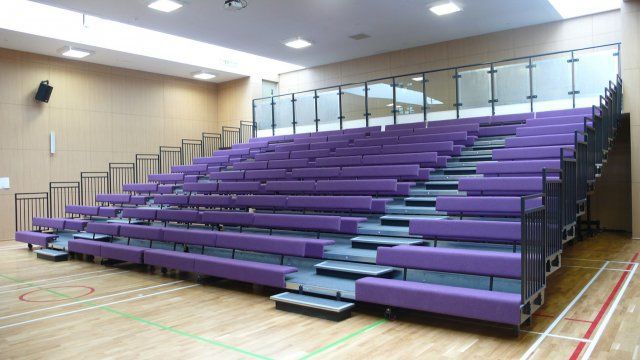 Telescopic Stadium Seating Mobile Fabric With Hide Away
