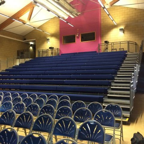 Telescopic Stadium Seating Mobile Fabric With Hide Away
