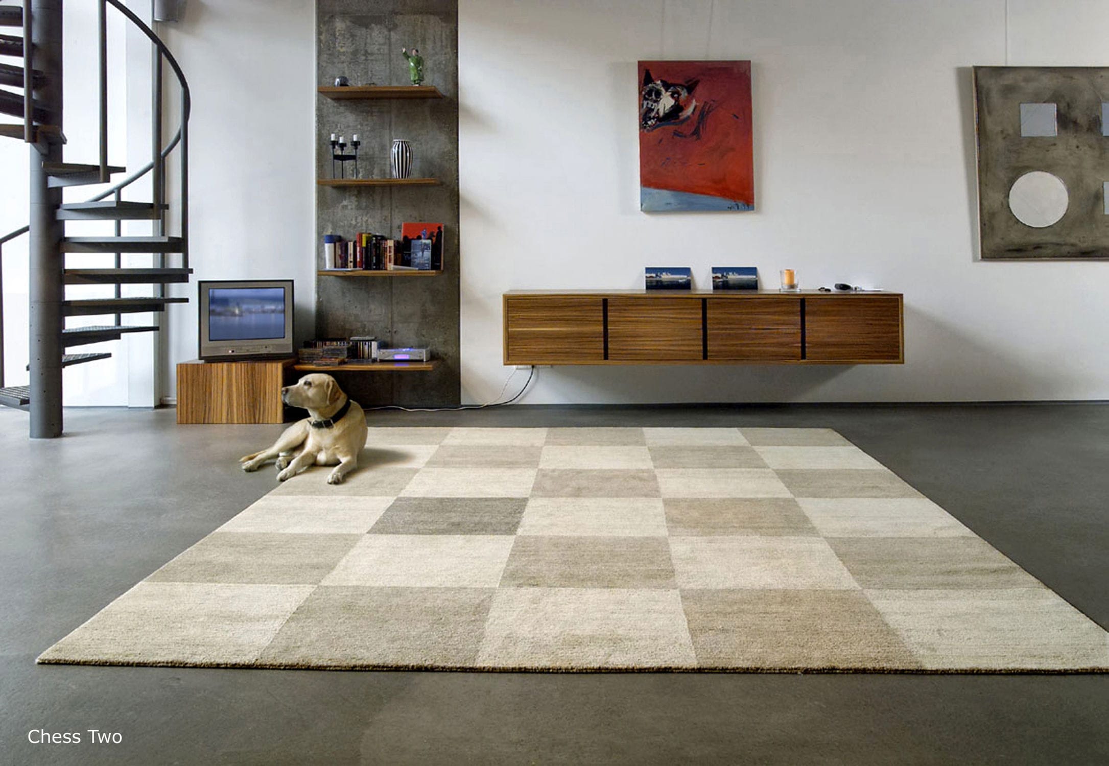 Contemporary rug Chess DESIGNERCARPETS Drechsle plaid / wool / hemp