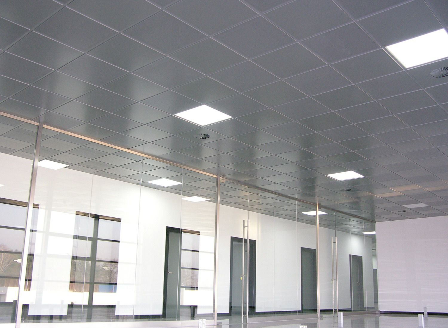 Aluminum Suspended Ceiling Steel Tile Flat 24 Atena Spa