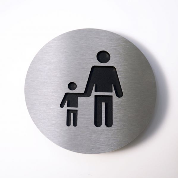 Wallmounted signage plate PICTOGRAM RADIUS DESIGN stainless