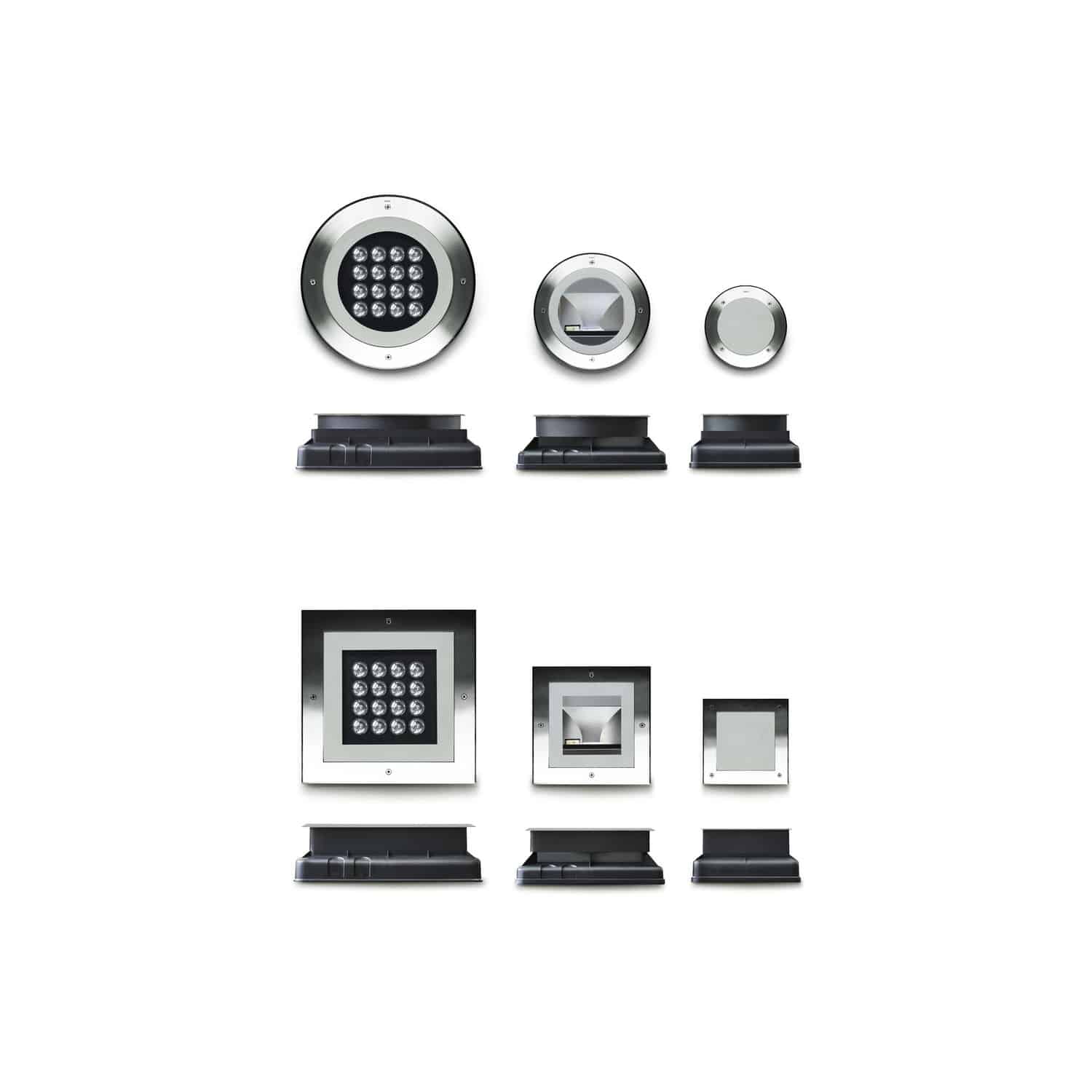 Recessed floor light fixture COMPACT Simes LED / round / square