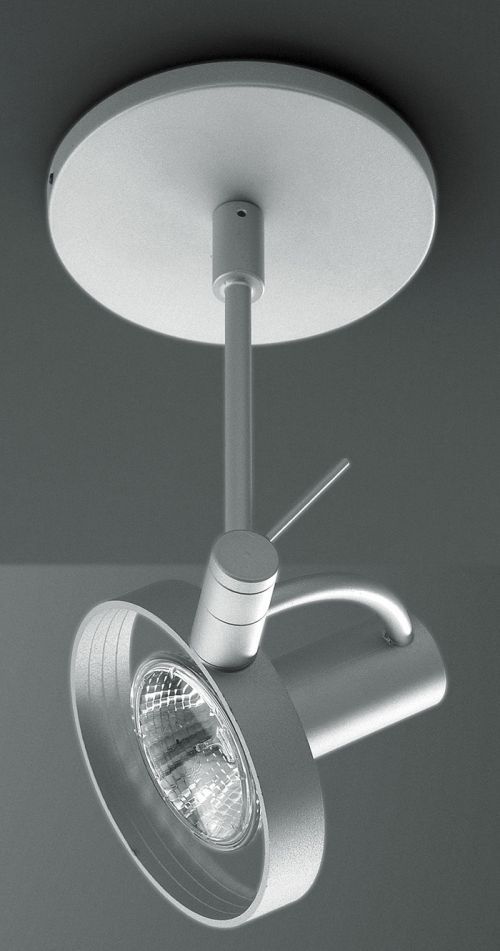 Halogen track light FOCUS Carpyen, round / aluminum / commercial