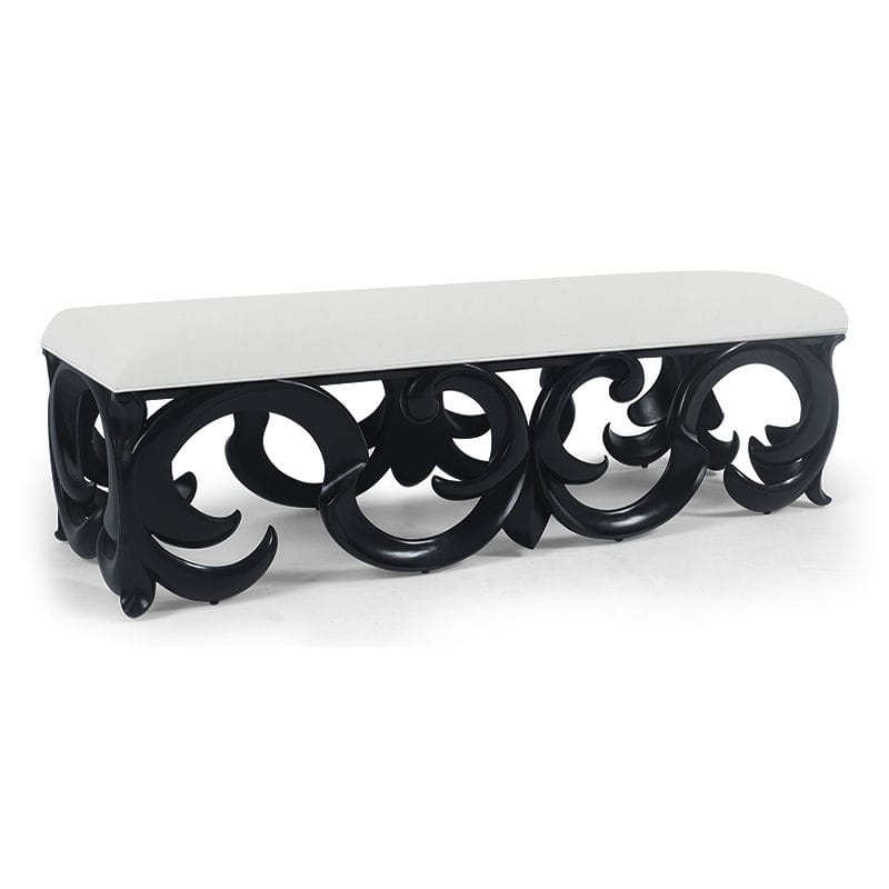 Traditional Upholstered Bench Velvet Silk Satin 60 0605