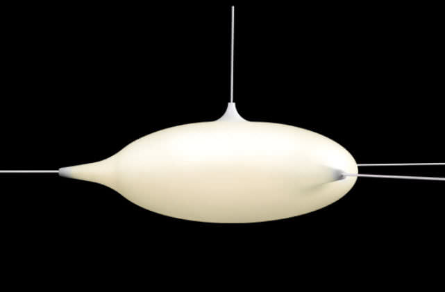 Pendant Lamp Original Design Fabric White Stretch By Alain